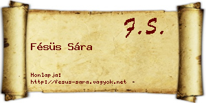 Fésüs Sára névjegykártya