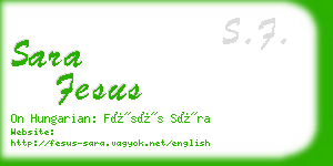 sara fesus business card